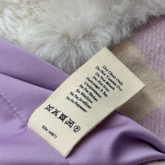 🆕 LOVESHACKFANCY 🧿 NWOT Dumont Faux Fur Collared Jacket, Lavender - Sz XS - Picture 16 of 16